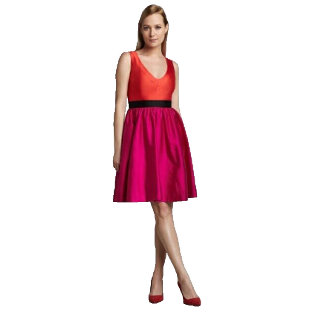 Kate Spade Pink, Orange, & Black Sleeveless Vintage Style Dress